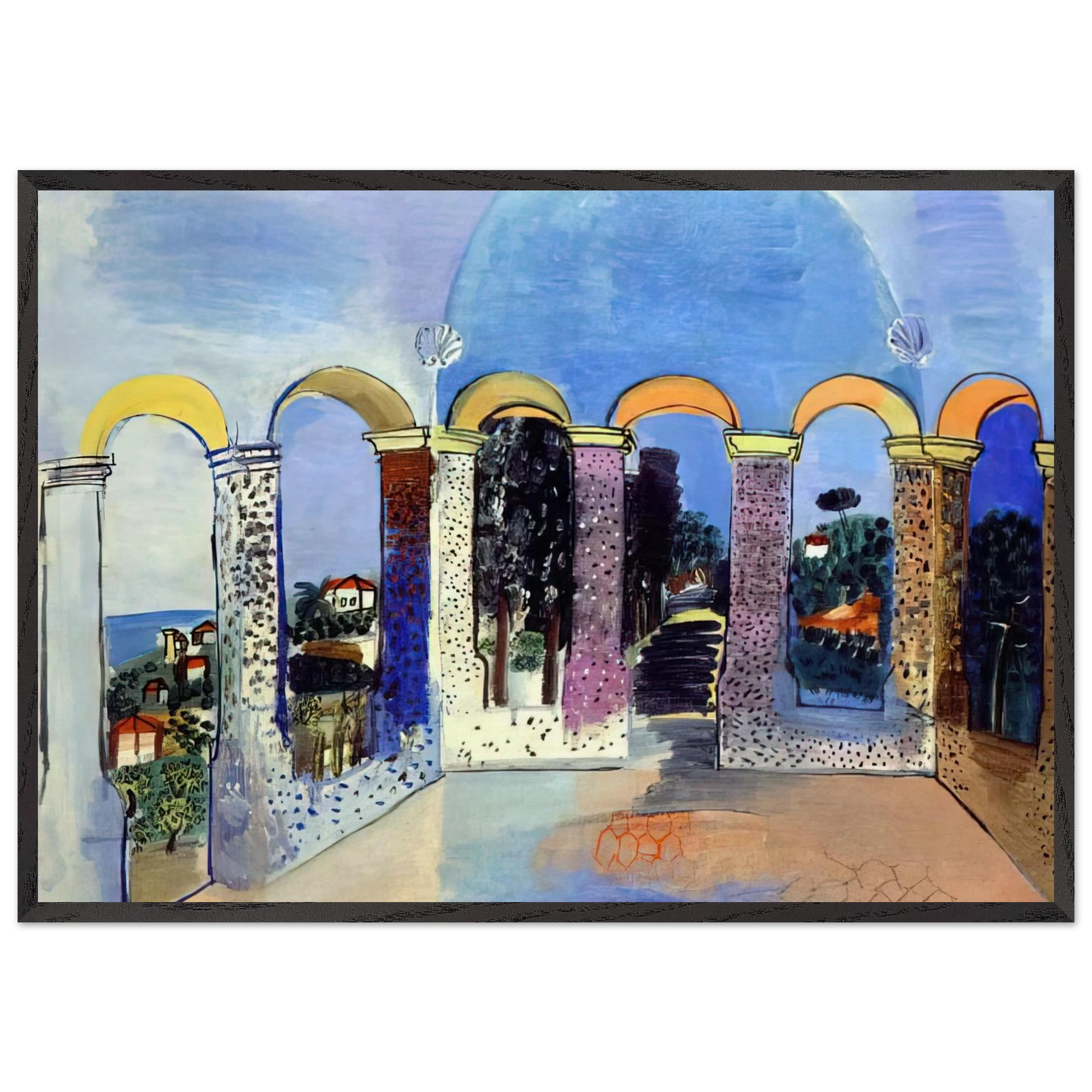 ARCADES AT VALLAURIS 1927 - Raoul Dufy Framed Art Print – Black Wooden Frame - Default Title - -Framed Art Print