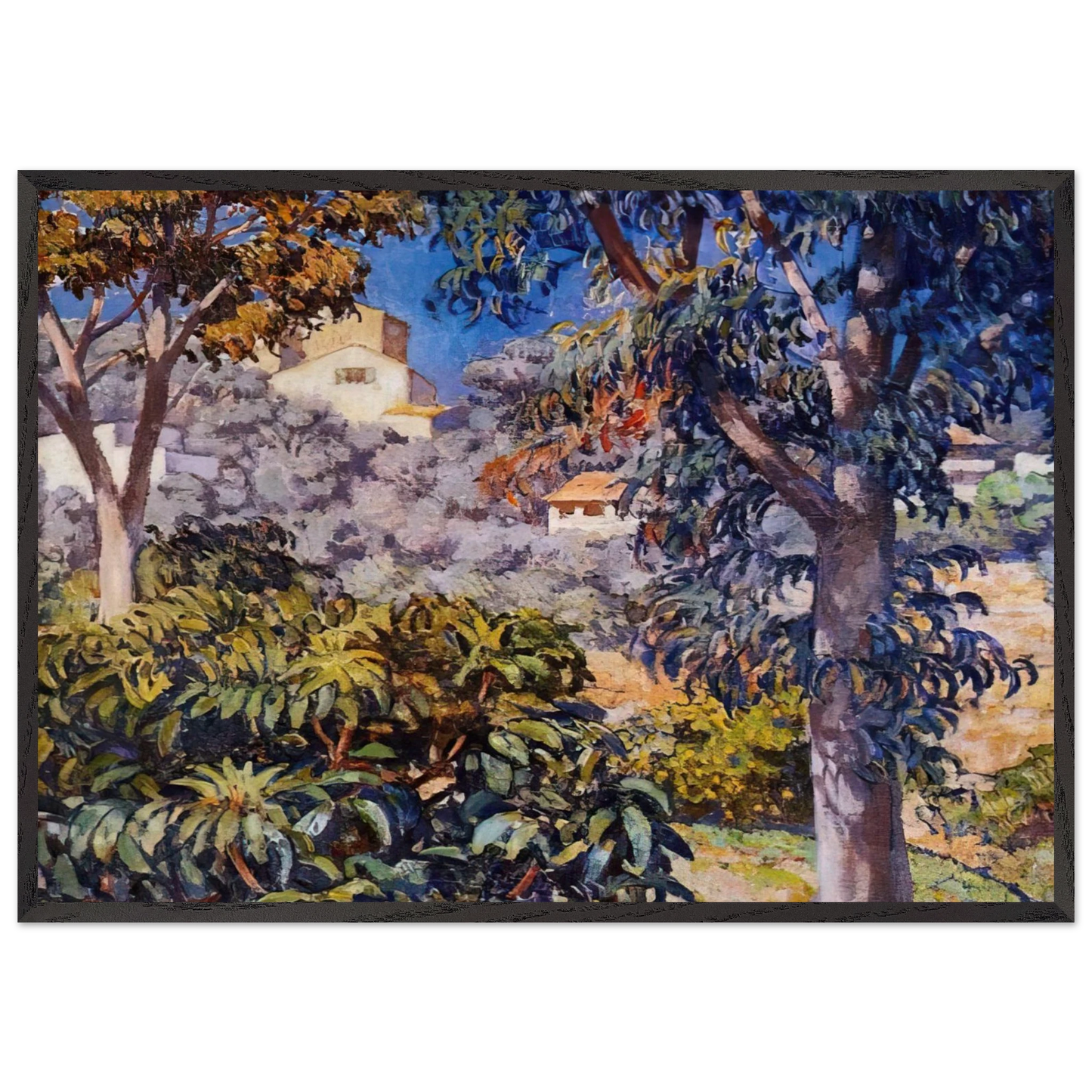 NOON LANDSCAPE - Theo van Rysselberghe Framed Art Print – Black Wooden Frame - Default Title - -Framed Art Print