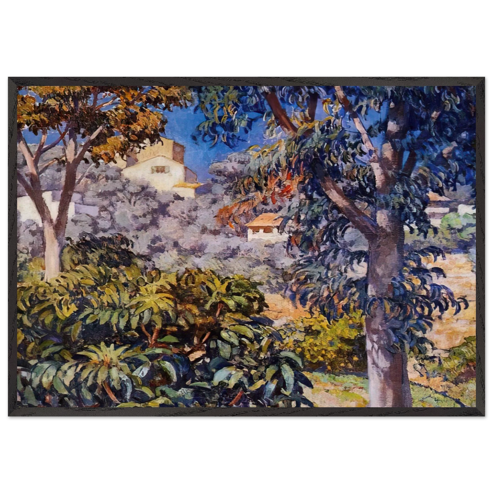 NOON LANDSCAPE - Theo van Rysselberghe Framed Art Print – Black Wooden Frame - Default Title - -Framed Art Print