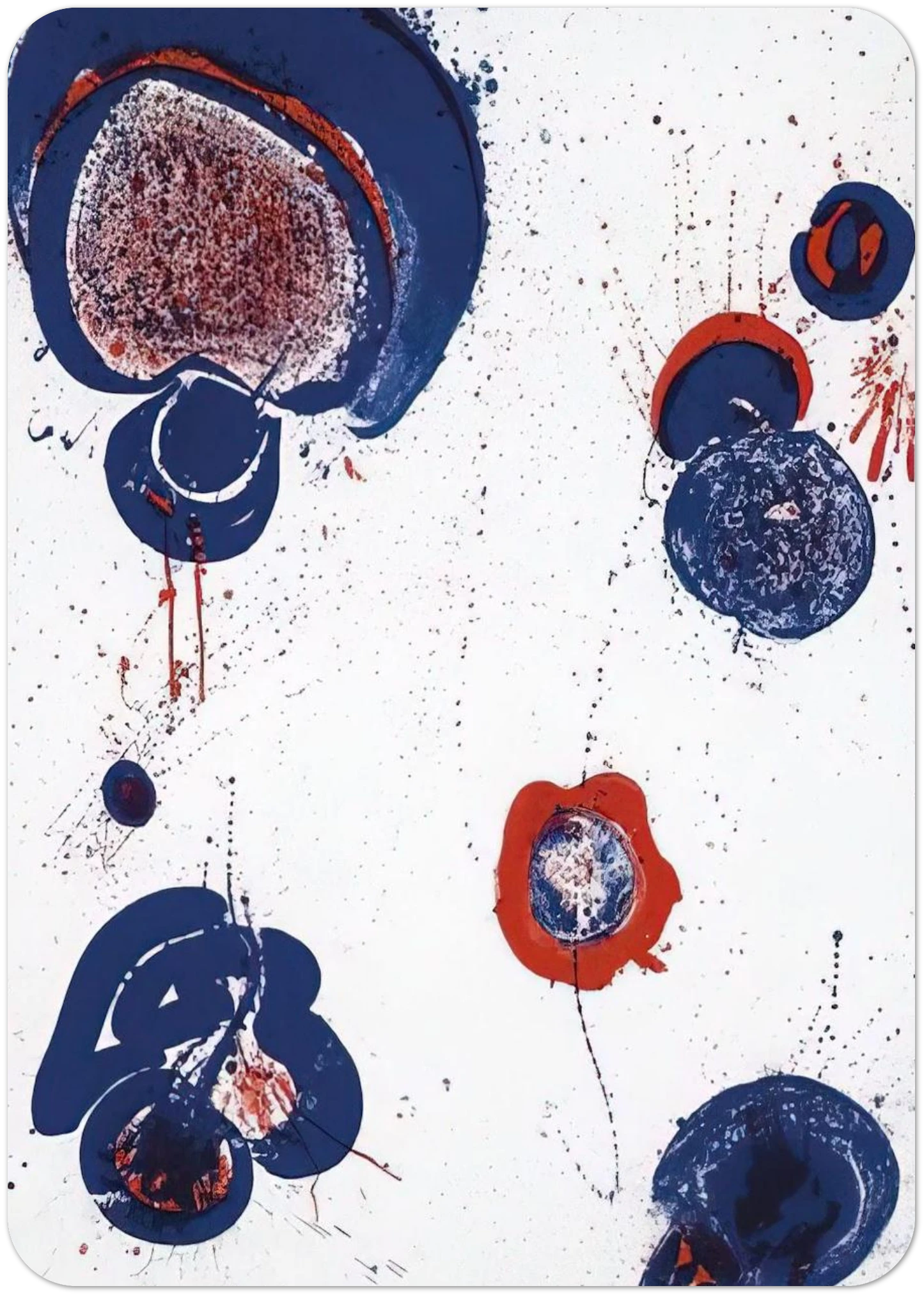 Chinese Planet By Sam Francis Pack of 10 Post Cards | Sam Francis Post Cards | A6 (10.5 x 14.8 cm) - 4.1 x 5.8 inches