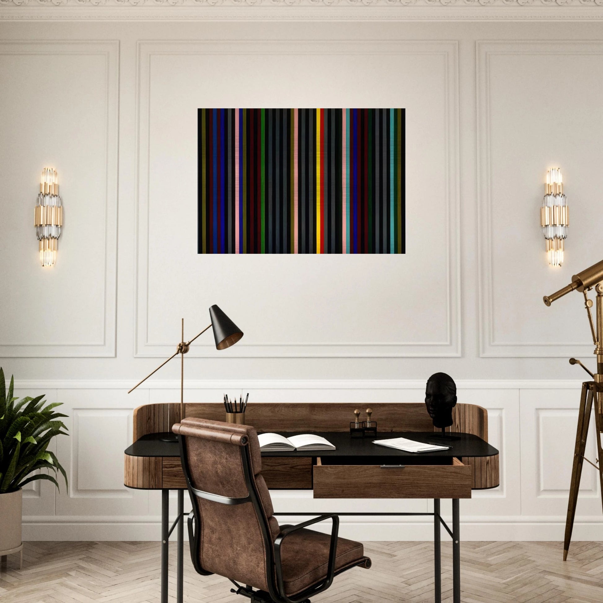 Black Grey Beat - 1964 - Gene Davis Brushed Aluminum Print - 70x100 cm / 28x40 inches | Gene Davis Aluminum Print | Gene Davis Prints