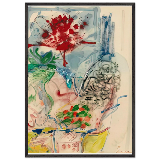 LAmour Toujours LAmour 1957- - Helen Frankenthaler 70x100 cm / 28x40 inches Framed Art Print – Black Wooden Frame