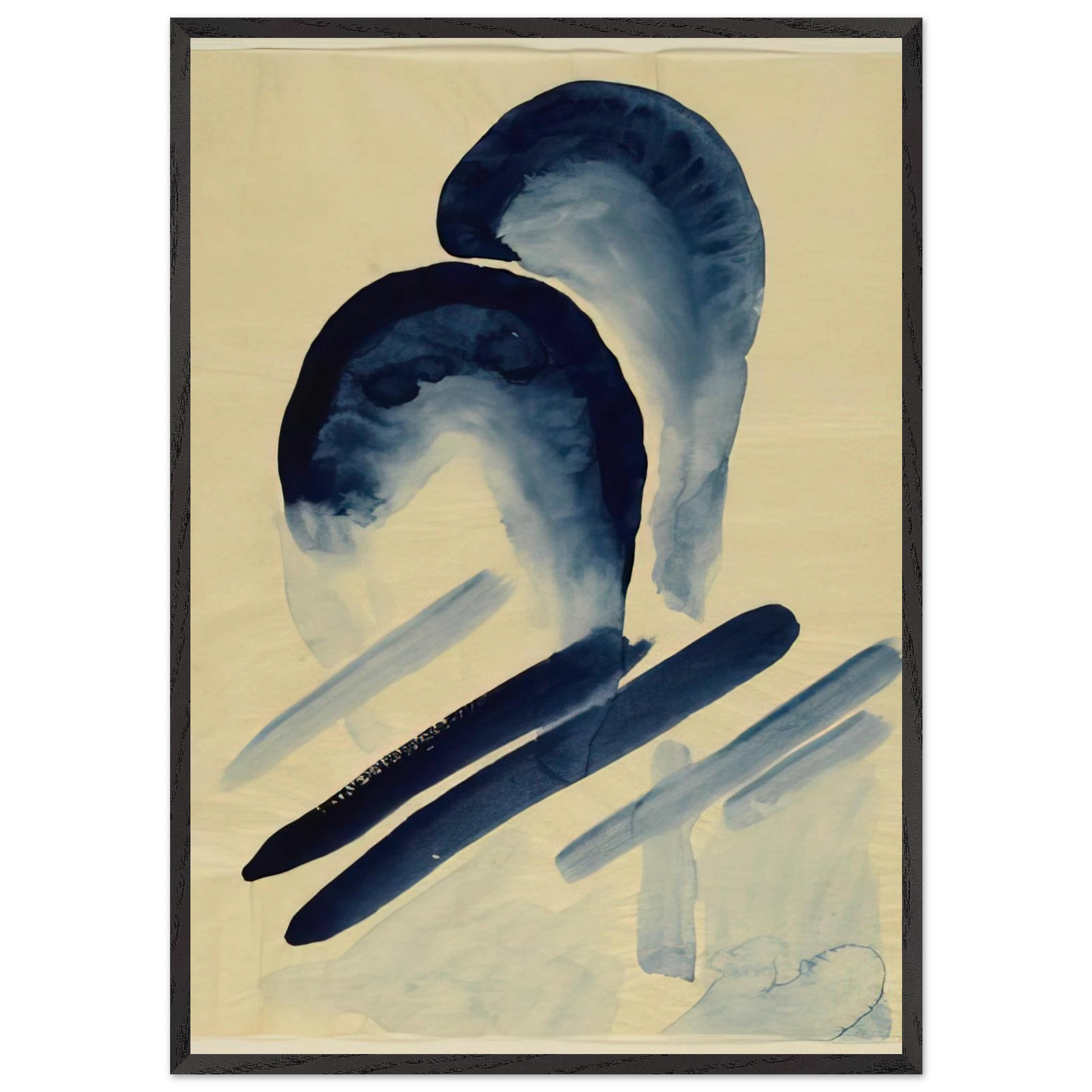 Blue-03 - Georgia OKeeffe 70x100 cm / 28x40 inches Framed Art Print – Black Wooden Frame
