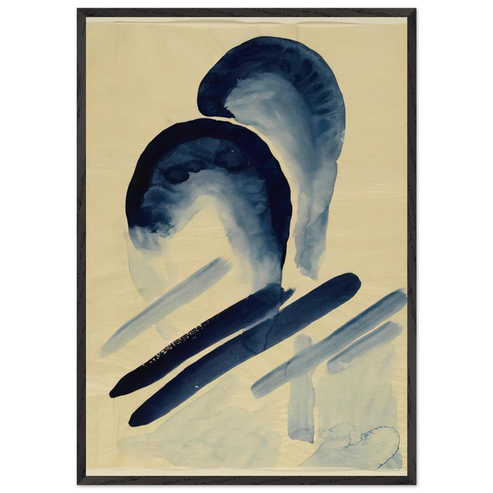 Blue-03 - Georgia OKeeffe 70x100 cm / 28x40 inches Framed Art Print – Black Wooden Frame