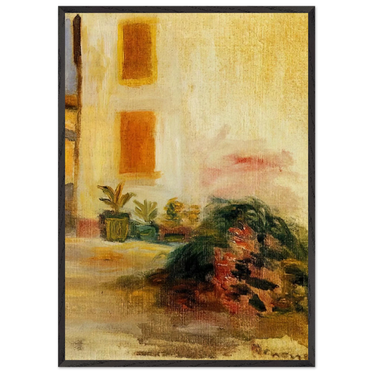 Farm Courtyard - Pierre-Auguste Renoir 70x100 cm / 28x40 inches Framed Art Print – Black Wooden Frame