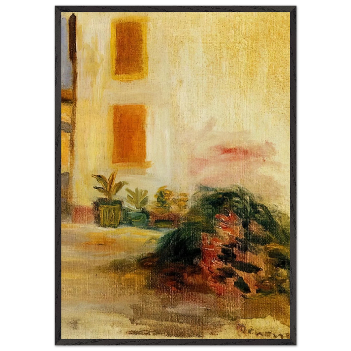 Farm Courtyard - Pierre-Auguste Renoir 70x100 cm / 28x40 inches Framed Art Print – Black Wooden Frame