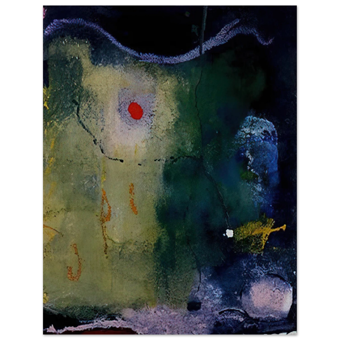 Helen Frankenthaler - The Other Side of the Moon - 1995 Wall art - 15x20 cm / 6x8 inches - Premium Wooden Framed Poster With Fine Art Paper - Wood frame