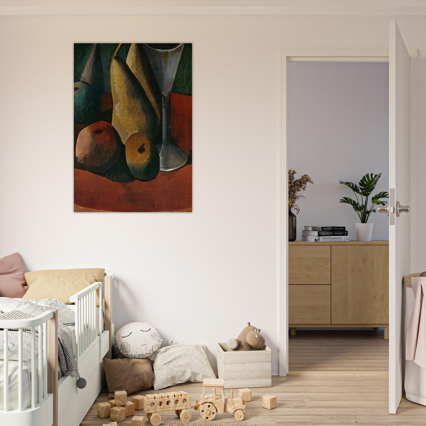 Glass and fruits - Pablo Picasso Brushed Aluminum Print - 70x100 cm / 28x40 inches | Pablo Picasso Aluminum Print | Pablo Picasso Prints