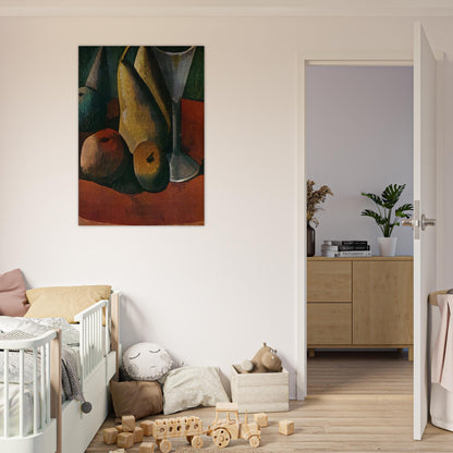 Glass and fruits - Pablo Picasso Brushed Aluminum Print - 70x100 cm / 28x40 inches | Pablo Picasso Aluminum Print | Pablo Picasso Prints