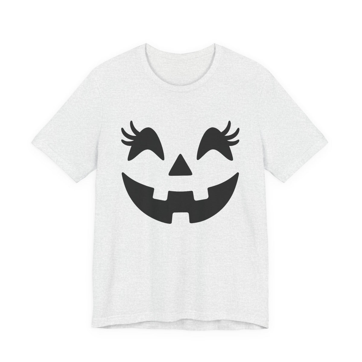Jack O Lantern Face Pumpkin Eyelashes Halloween Women Girls T-Shirt