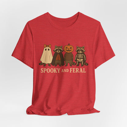 Spooky Raccoon Shirt, Funny Halloween Graphic Tee, Cute Vintage Fall T-Shirt, Trendy Womens Halloween Shirt, Feral Raccoon Tee