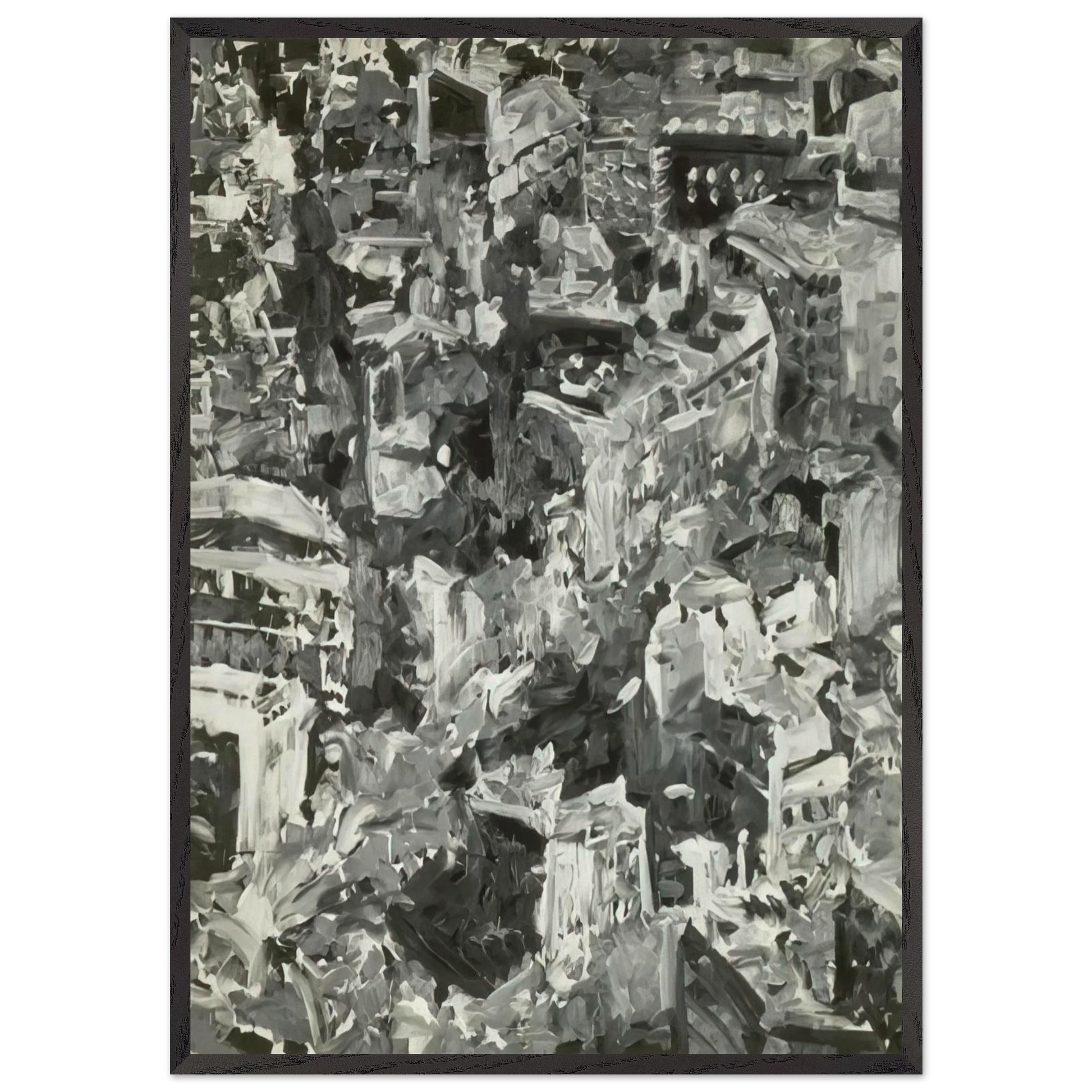 TOWNSCAPE PARIS 1968 - Gerhard Richter Framed Art Print – Black Wooden Frame - Default Title - -Framed Art Print