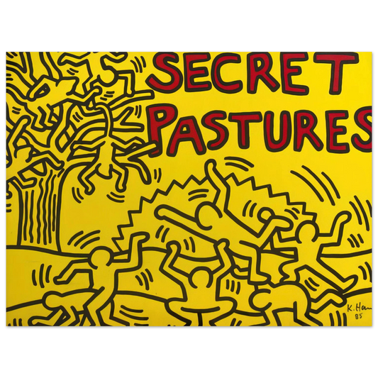 Keith Haring - A POSTER FOR THE BILL T JONES AND ARNIE ZANE PERFORMANCE PIECE SECRET PASTURES 1984 Fine Art Poster - Default Title