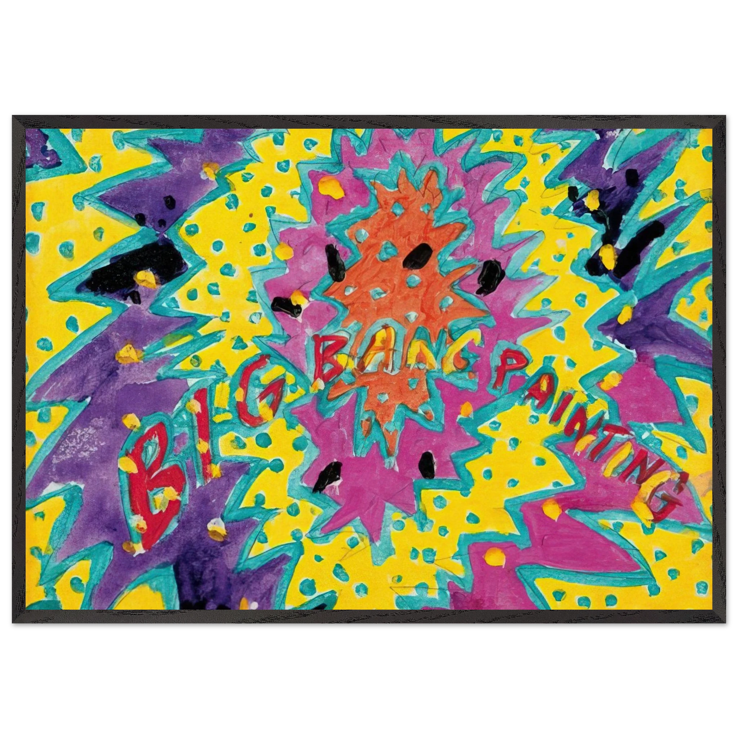 Big Bang Painting - 1988 - Paul Thek Framed Art Print – Black Wooden Frame - Default Title - -Framed Art Print