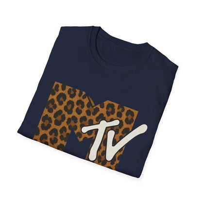 Vintage MTV Cheetah Print Graphic T-Shirt Retro Music Television 80s 90s Throwback Band Tee Unisex Animal Print Rock Shirt
