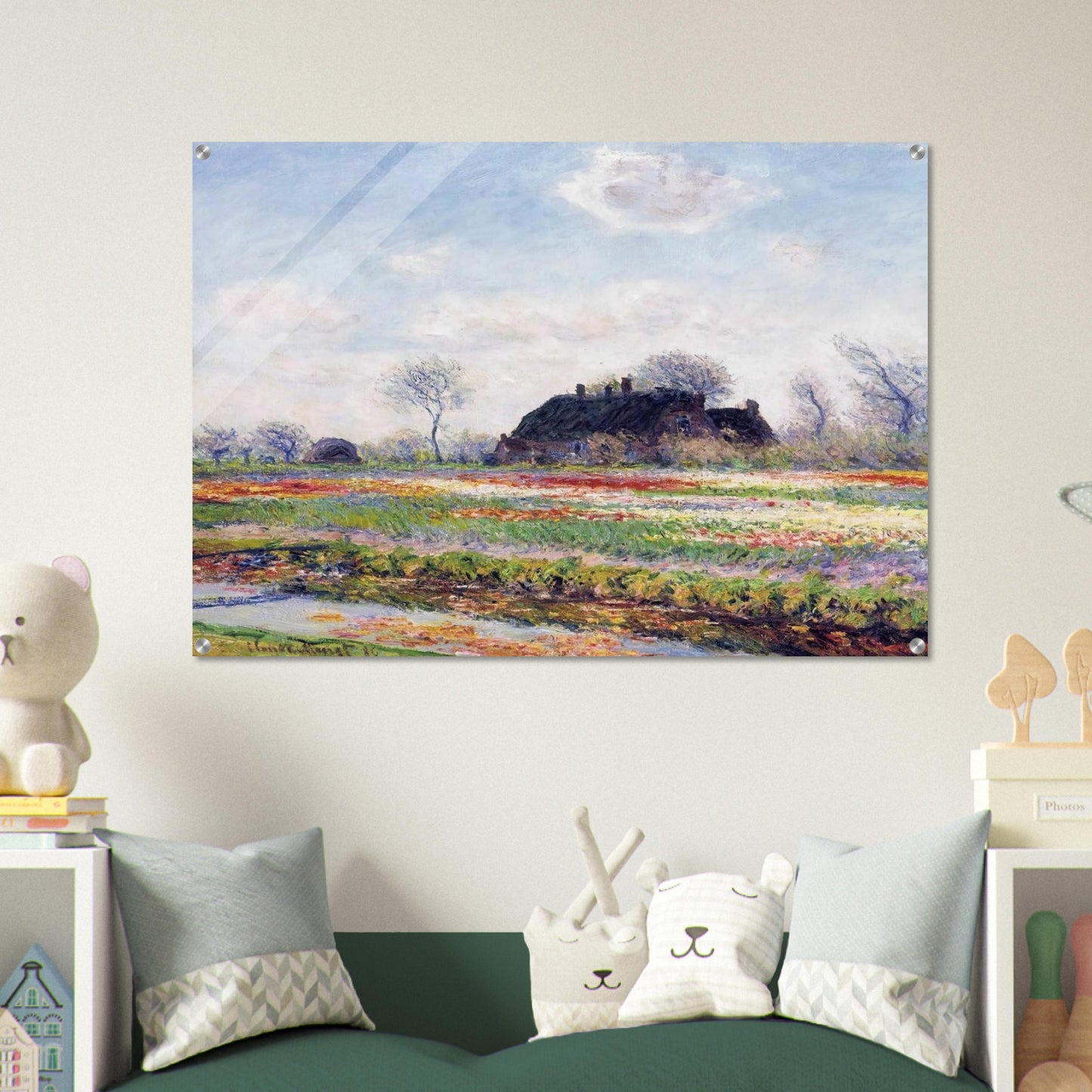 Tulip Fields at Sassenheim, near Leiden - claude monet Acrylic Print - 70x100 cm / 28x40″ inches