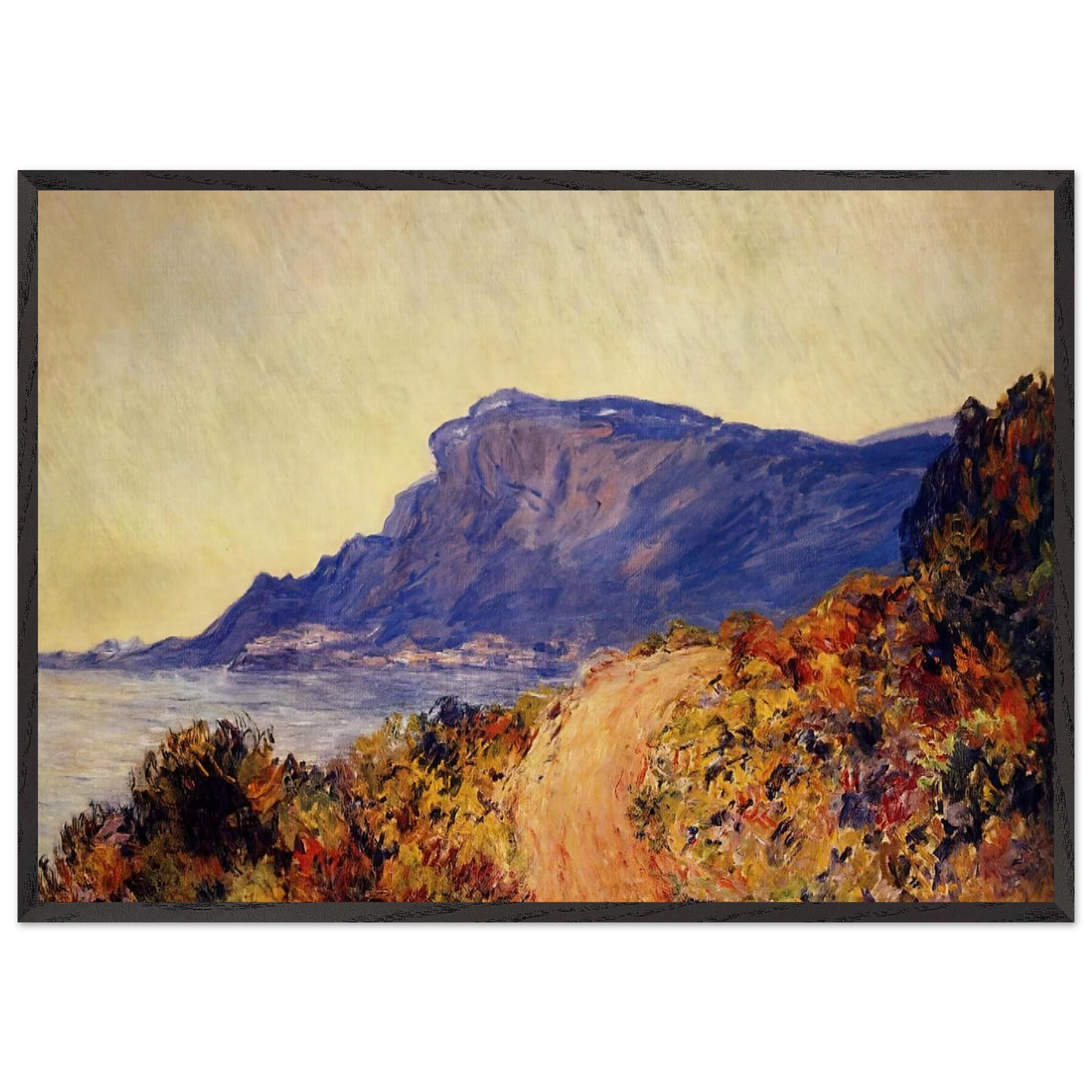 The Red Road at Cap Martin near Menton - claude monet Framed Art Print – Black Wooden Frame - Default Title - -Framed Art Print