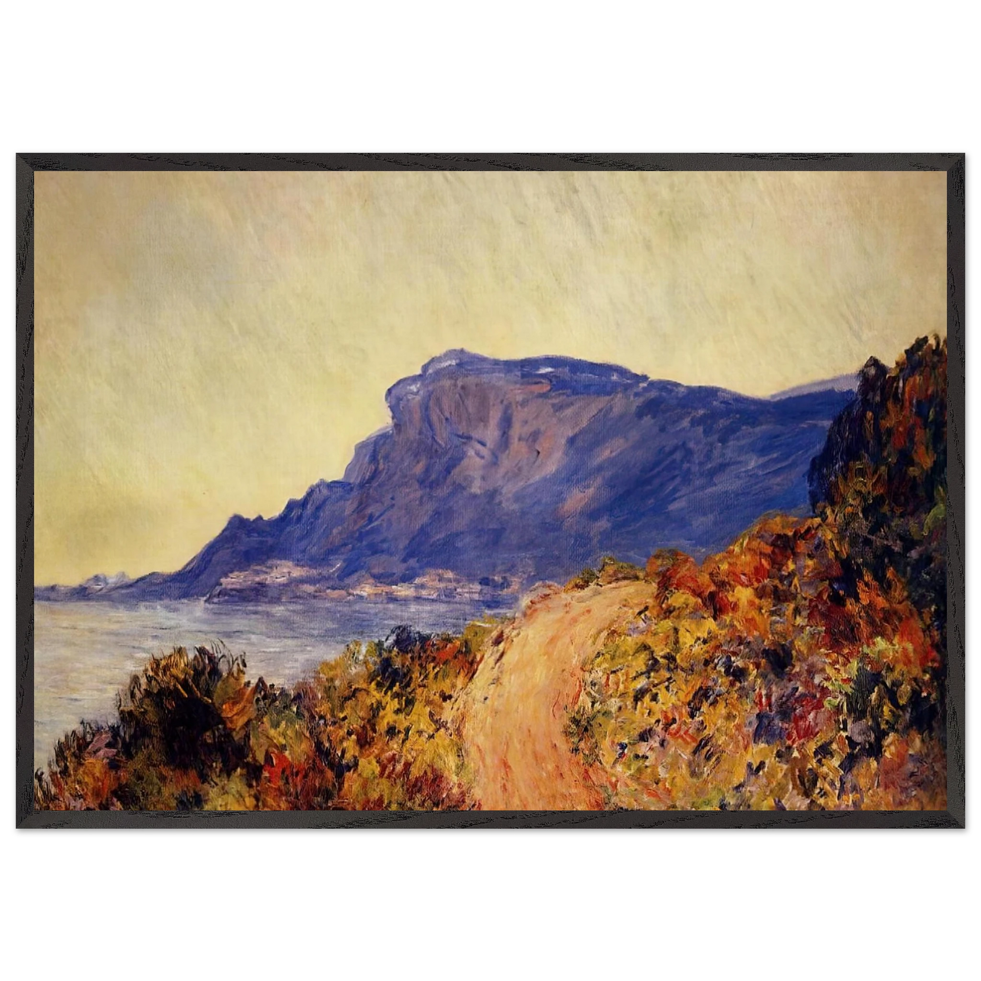 The Red Road at Cap Martin near Menton - claude monet Framed Art Print – Black Wooden Frame - Default Title - -Framed Art Print