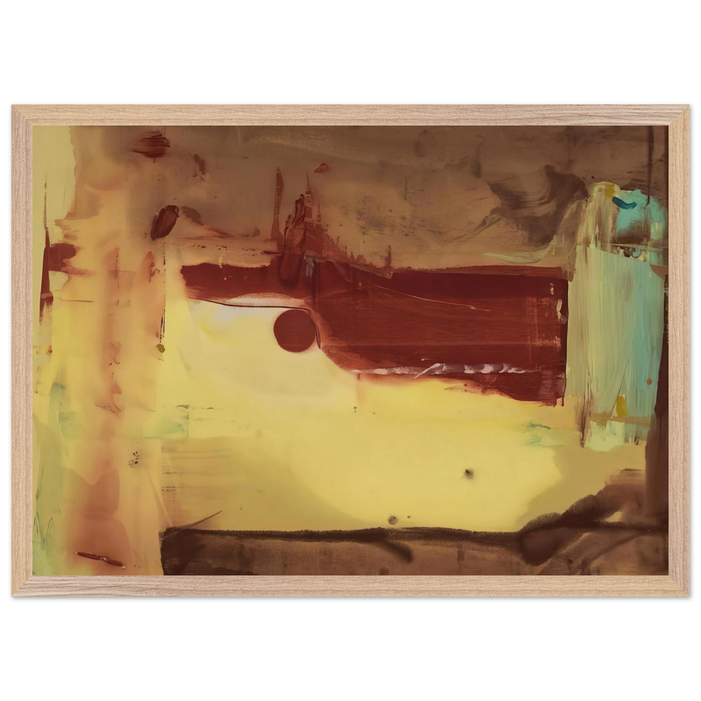 Helen Frankenthaler - Desert Pass - 1976 Wall art - 70x100 cm / 28x40 inches - Premium Wooden Framed Poster With Fine Art Paper - Black frame
