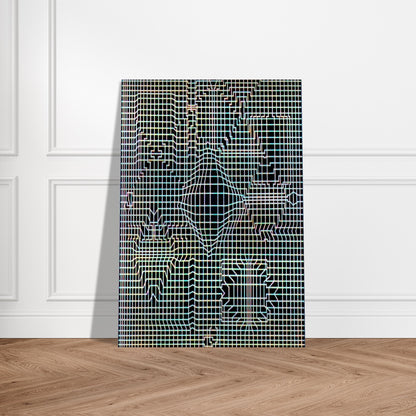 Biadan - 1959 - Victor Vasarely Brushed Aluminum Print - 70x100 cm / 28x40 inches | Victor Vasarely Aluminum Print | Victor Vasarely Prints