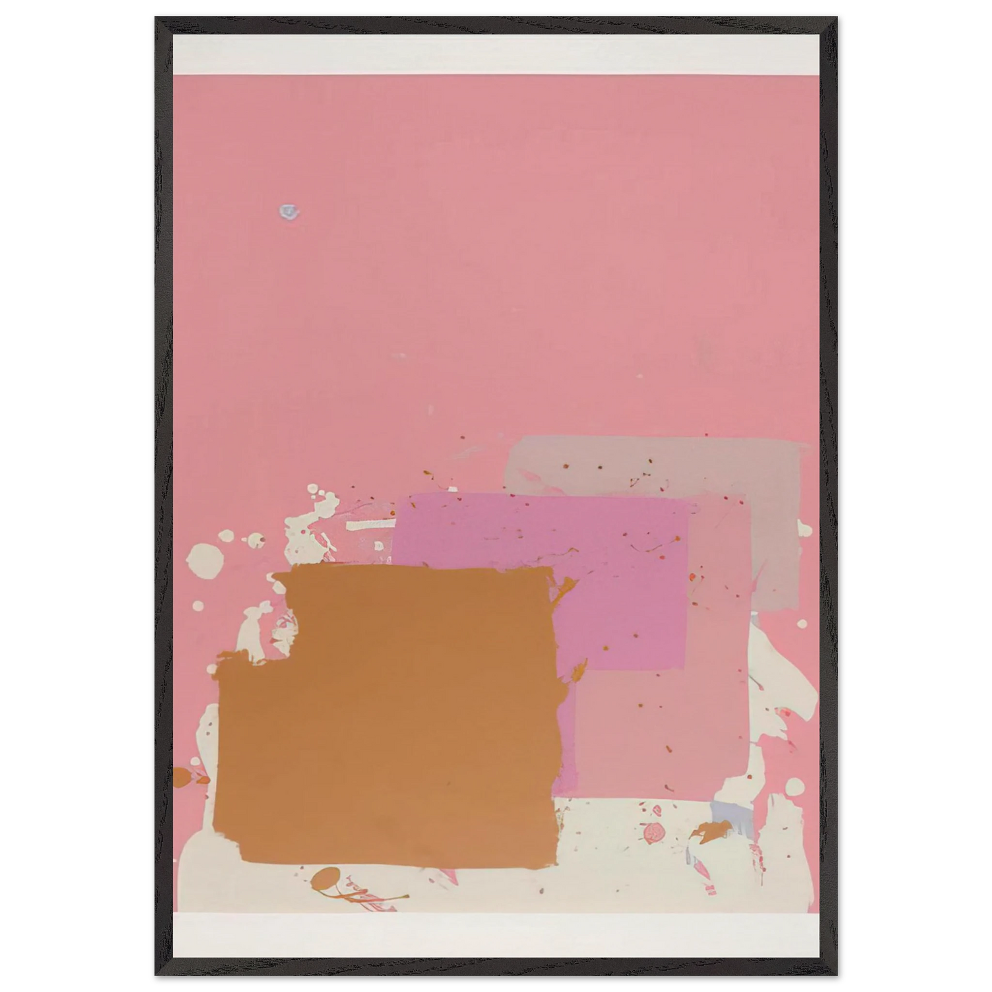 Brown Black on Pink - 1971 - John Hoyland Framed Art Print – Black Wooden Frame - Default Title - -Framed Art Print