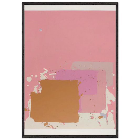 Brown Black on Pink - 1971 - John Hoyland Framed Art Print – Black Wooden Frame - Default Title - -Framed Art Print