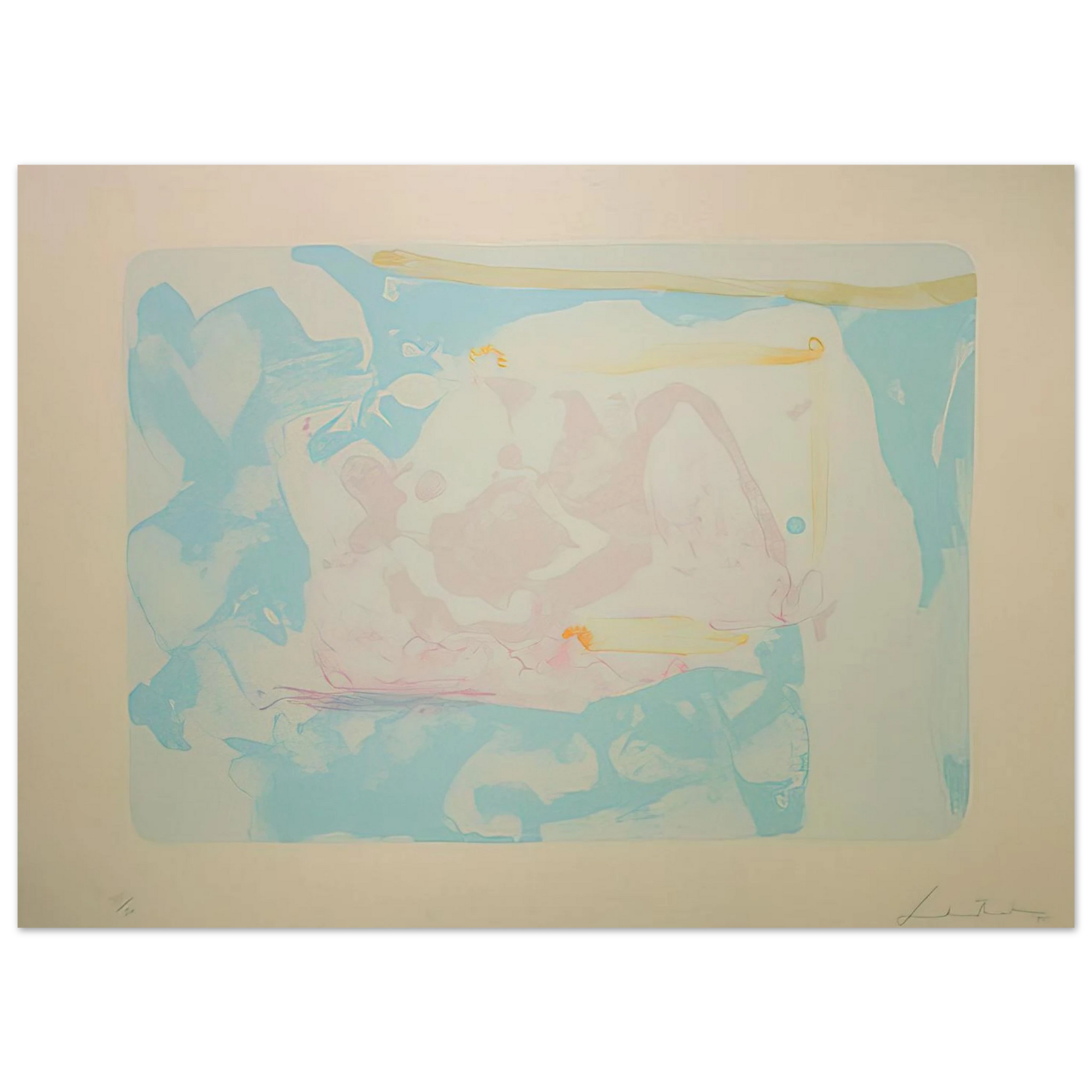 Helen Frankenthaler - Reflections III - 1995 Wall art - 20x25 cm / 8x10 inches - Premium Wooden Framed Poster With Fine Art Paper - Black frame