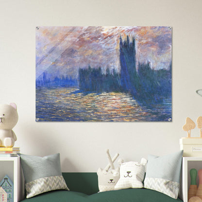 Parliament, Reflections on the Thames - claude monet Acrylic Print - 70x100 cm / 28x40″ inches