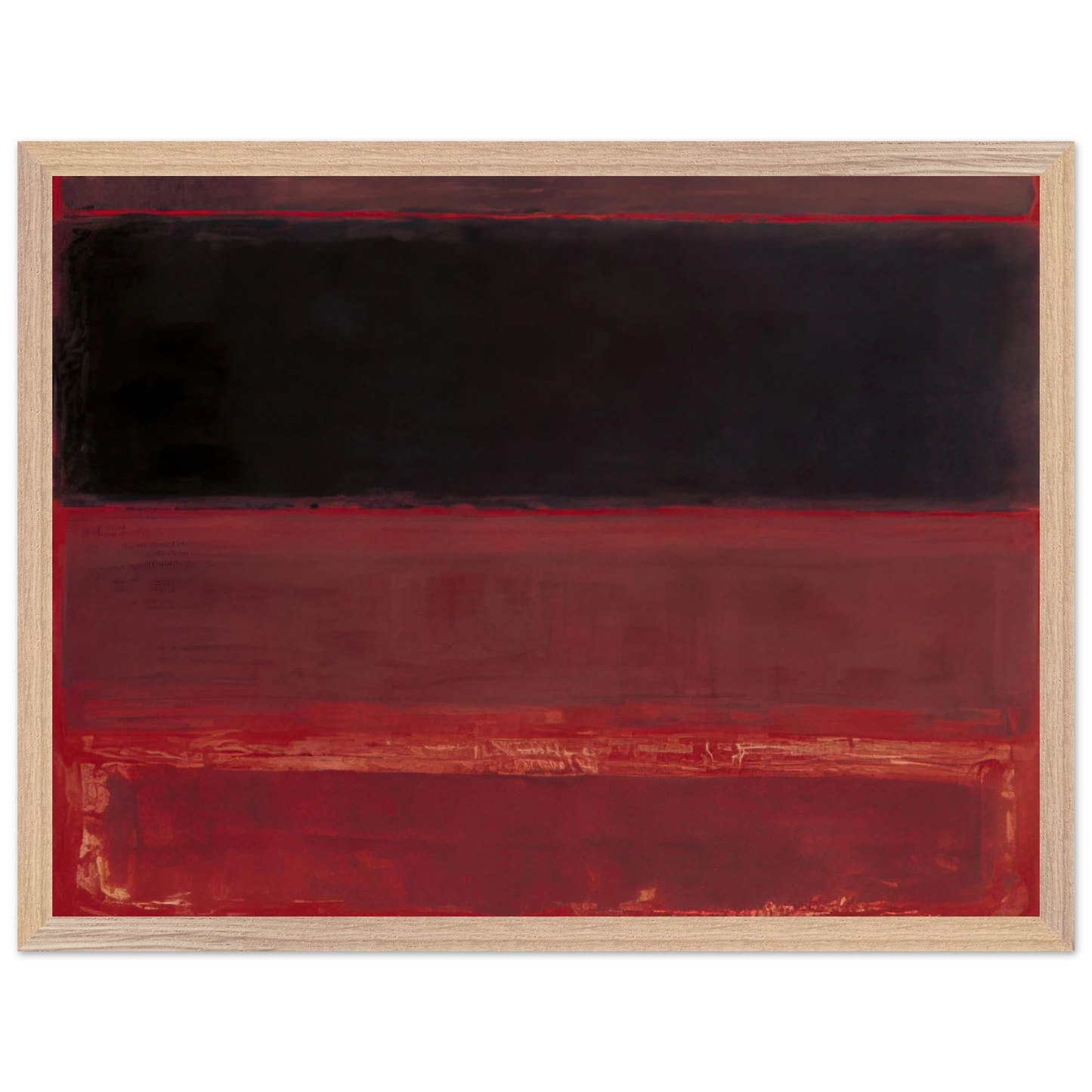Mark Rothko - Four Darks in Red - 1958 Wall Art - 60x80 cm / 24x32 inches - Premium Wooden Framed Poster With Fine Art Paper - White frame