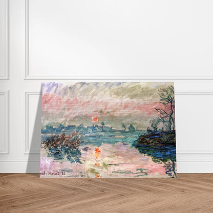 Sunset at Lavacourt - claude monet Brushed Aluminum Print - 70x100 cm / 28x40 inches | claude monet Aluminum Print | claude monet Prints