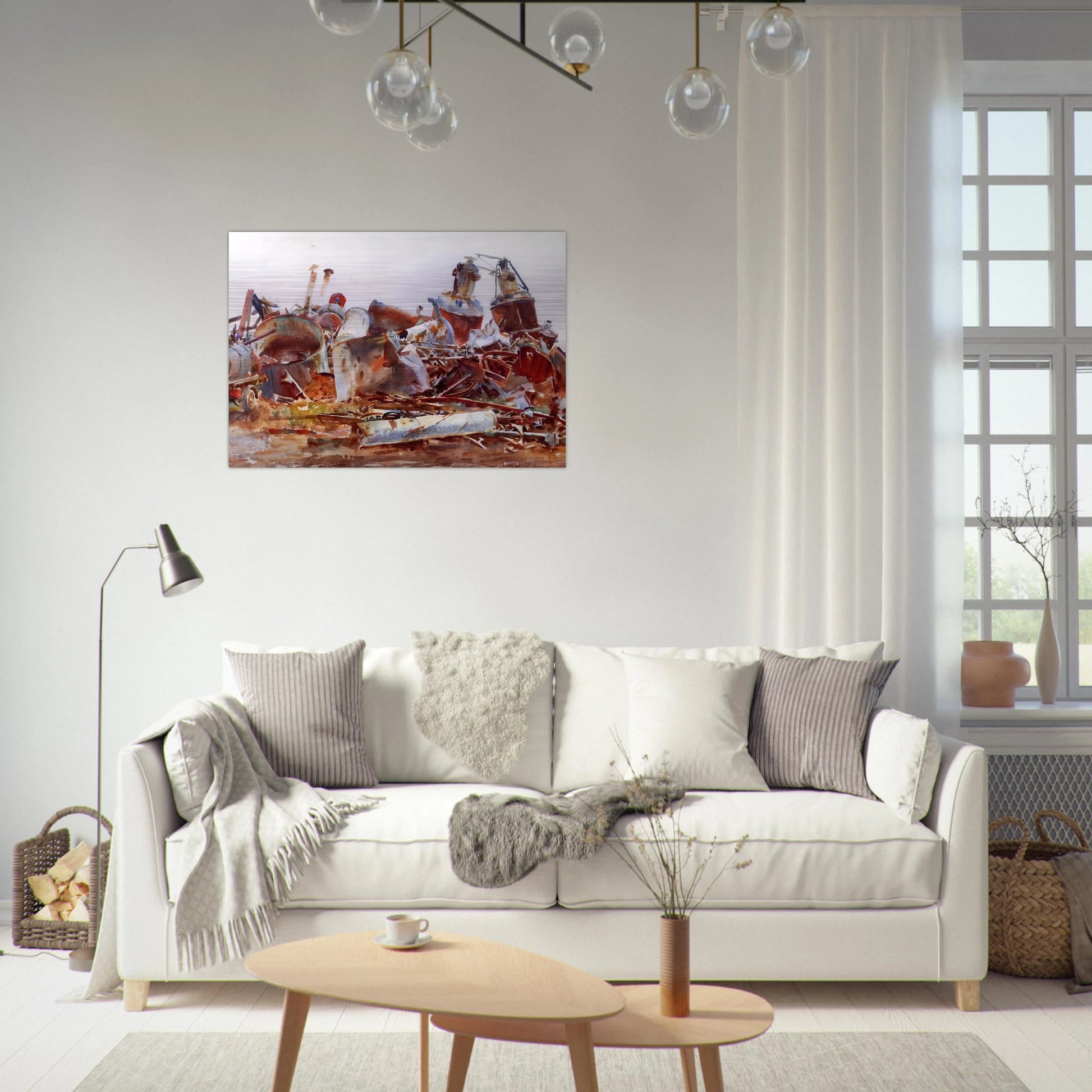 A Wrecked Sugar Refinery - John Singer Sargent Brushed Aluminum Print - 70x100 cm / 28x40 inches | John Singer Sargent Aluminum Print | John Singer Sargent Prints