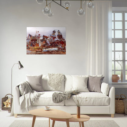 A Wrecked Sugar Refinery - John Singer Sargent Brushed Aluminum Print - 70x100 cm / 28x40 inches | John Singer Sargent Aluminum Print | John Singer Sargent Prints