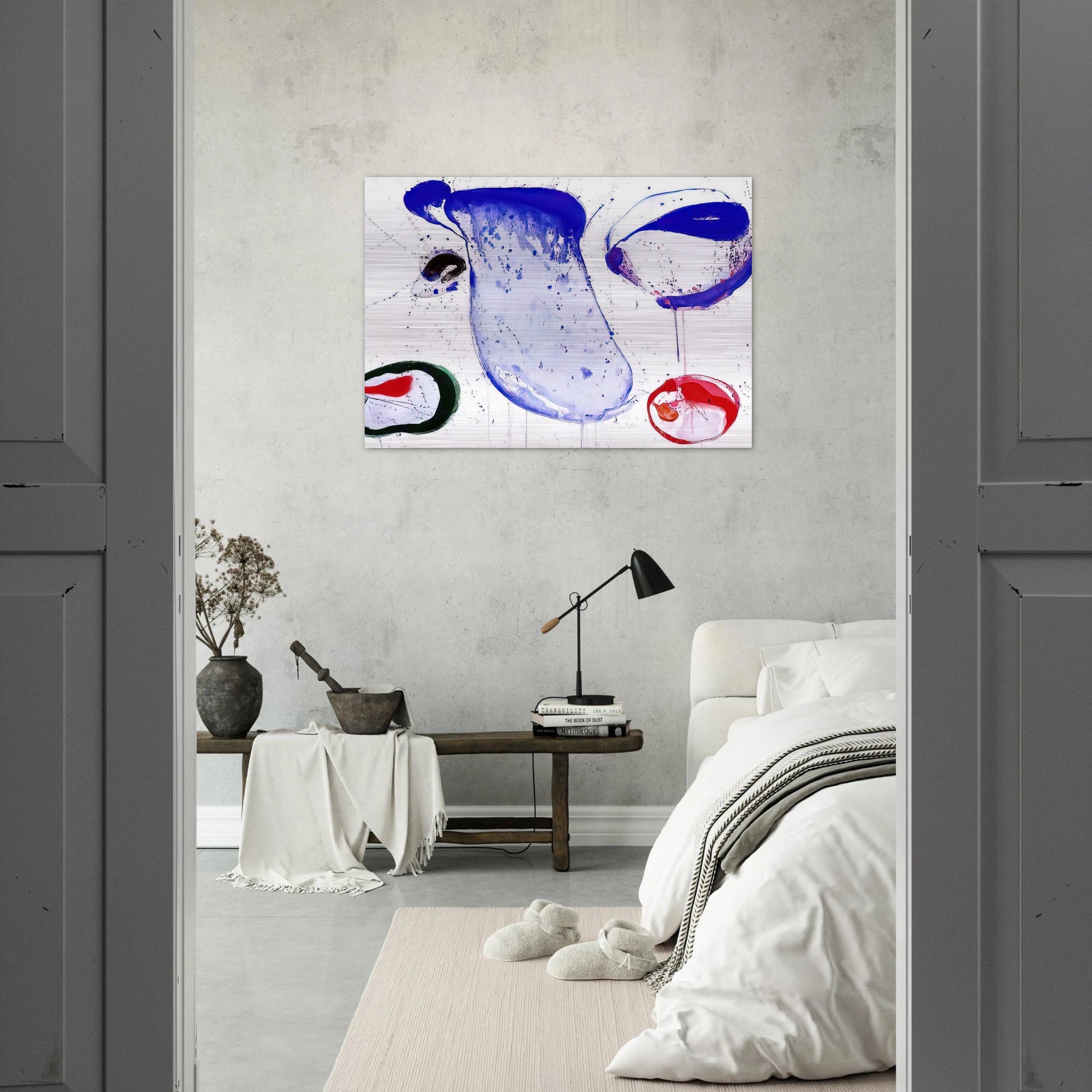 Blue 47 - Sam Francis Brushed Aluminum Print - 70x100 cm / 28x40 inches | Sam Francis Aluminum Print | Sam Francis Prints