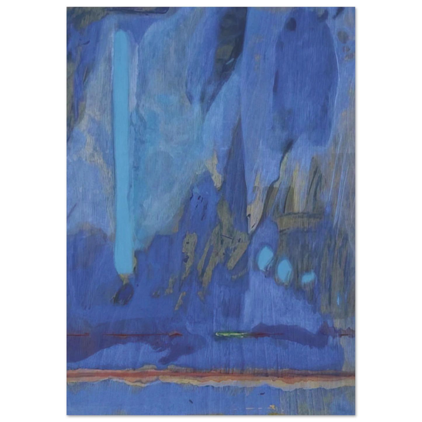 Helen Frankenthaler - Tales of Genji III - 1998 Wall art - 30x45 cm / 12x18 inches - Premium Wooden Framed Poster With Fine Art Paper - White frame
