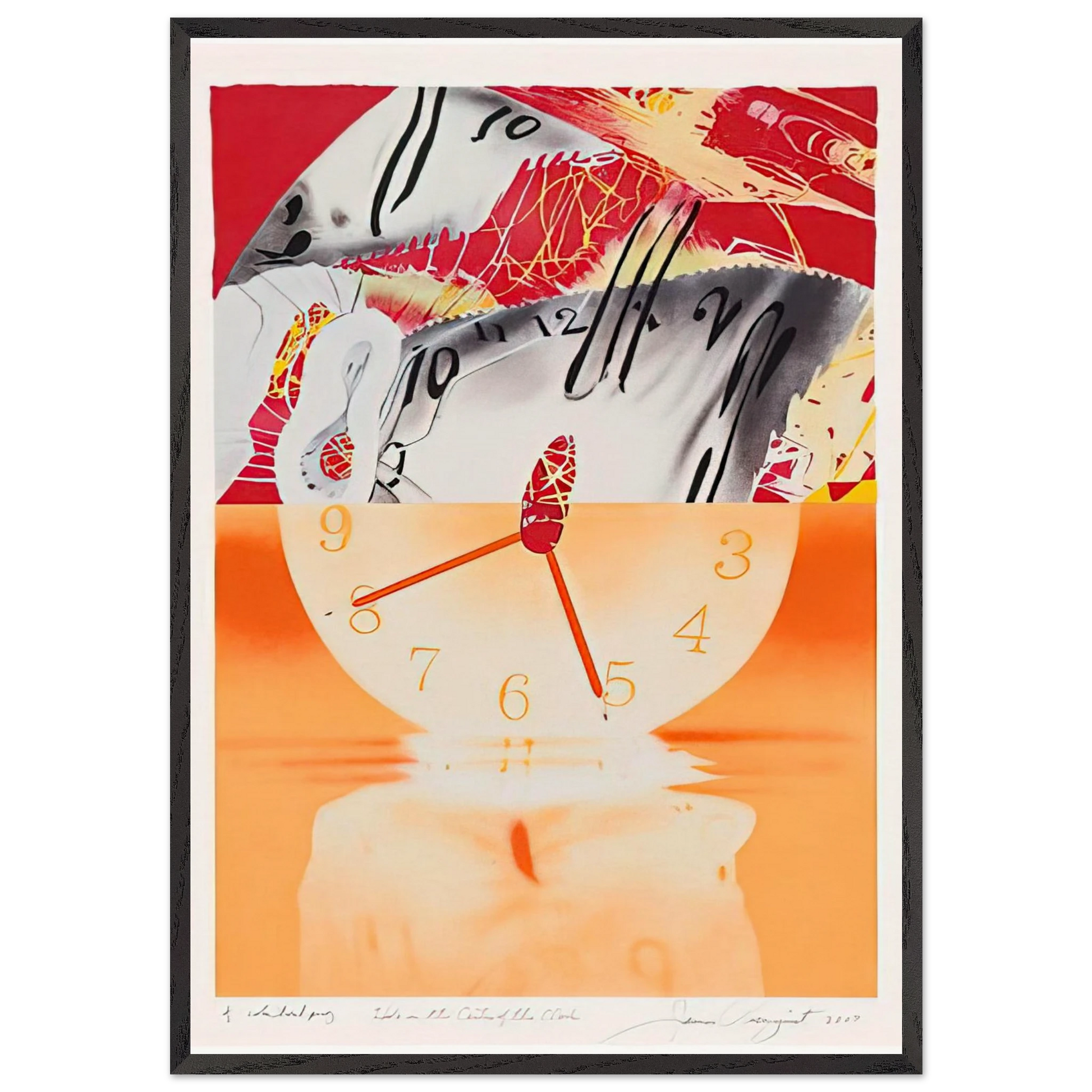 Hole in the Center of the Clock - James Rosenquist Framed Art Print – Black Wooden Frame - Default Title - -Framed Art Print