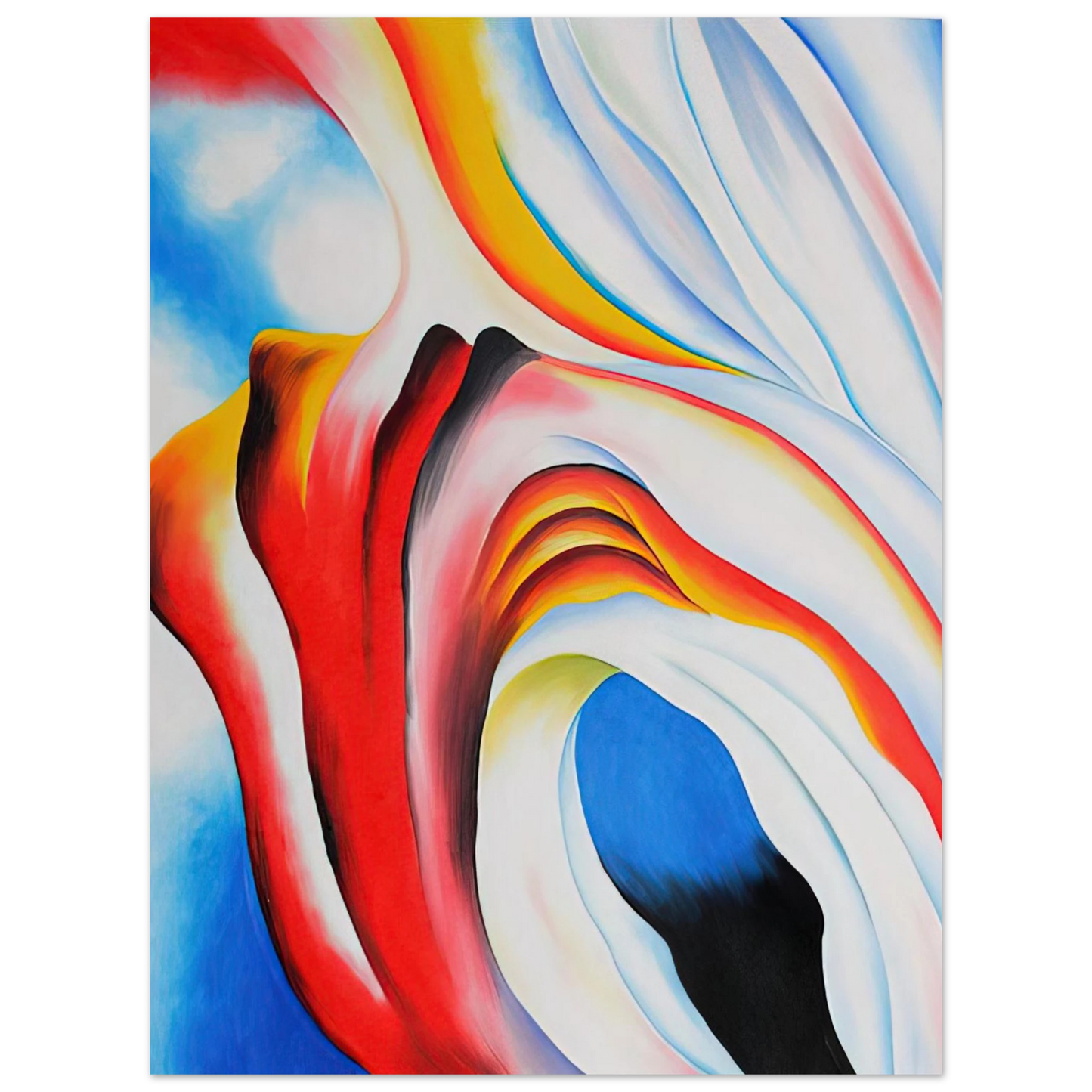 Georgia O'Keeffe - Music Pink and Blue Fine Art Poster - 13x18 cm / 5x7 inches