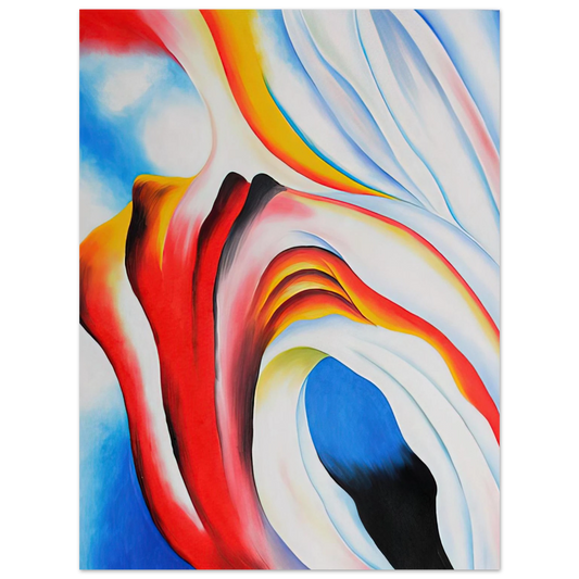 Georgia O'Keeffe - Music Pink and Blue Fine Art Poster - 13x18 cm / 5x7 inches