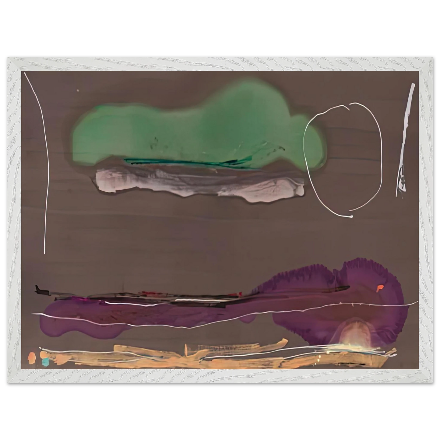 Helen Frankenthaler - Madrid, 1984- Wall Art - 21x29.7 cm / 8x12" - Premium Wooden Framed Poster With Fine Art Paper - White frame