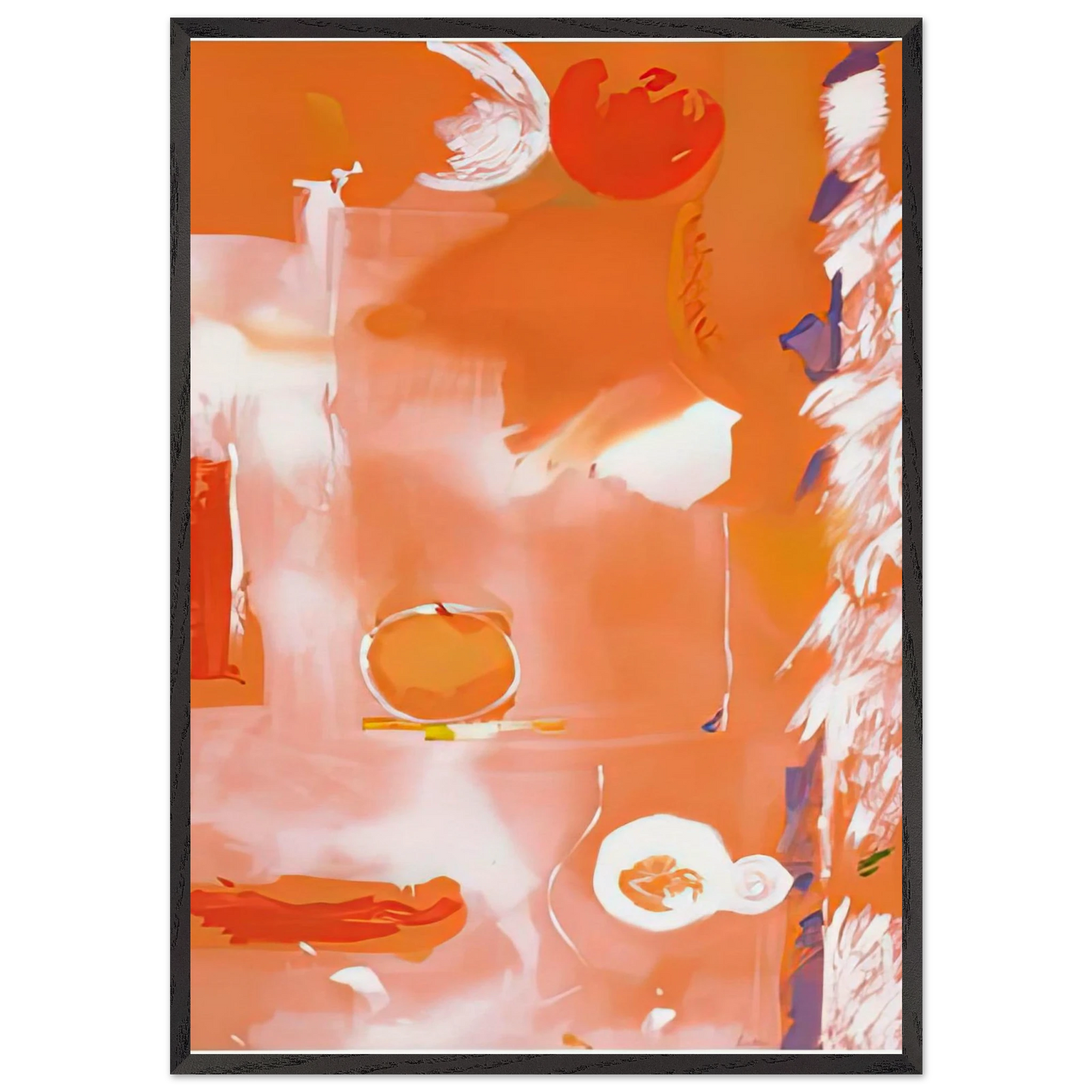 Seeing the Moon on a Hot Summer Day 1987- - Helen Frankenthaler Framed Art Print – Black Wooden Frame - Default Title - -Framed Art Print