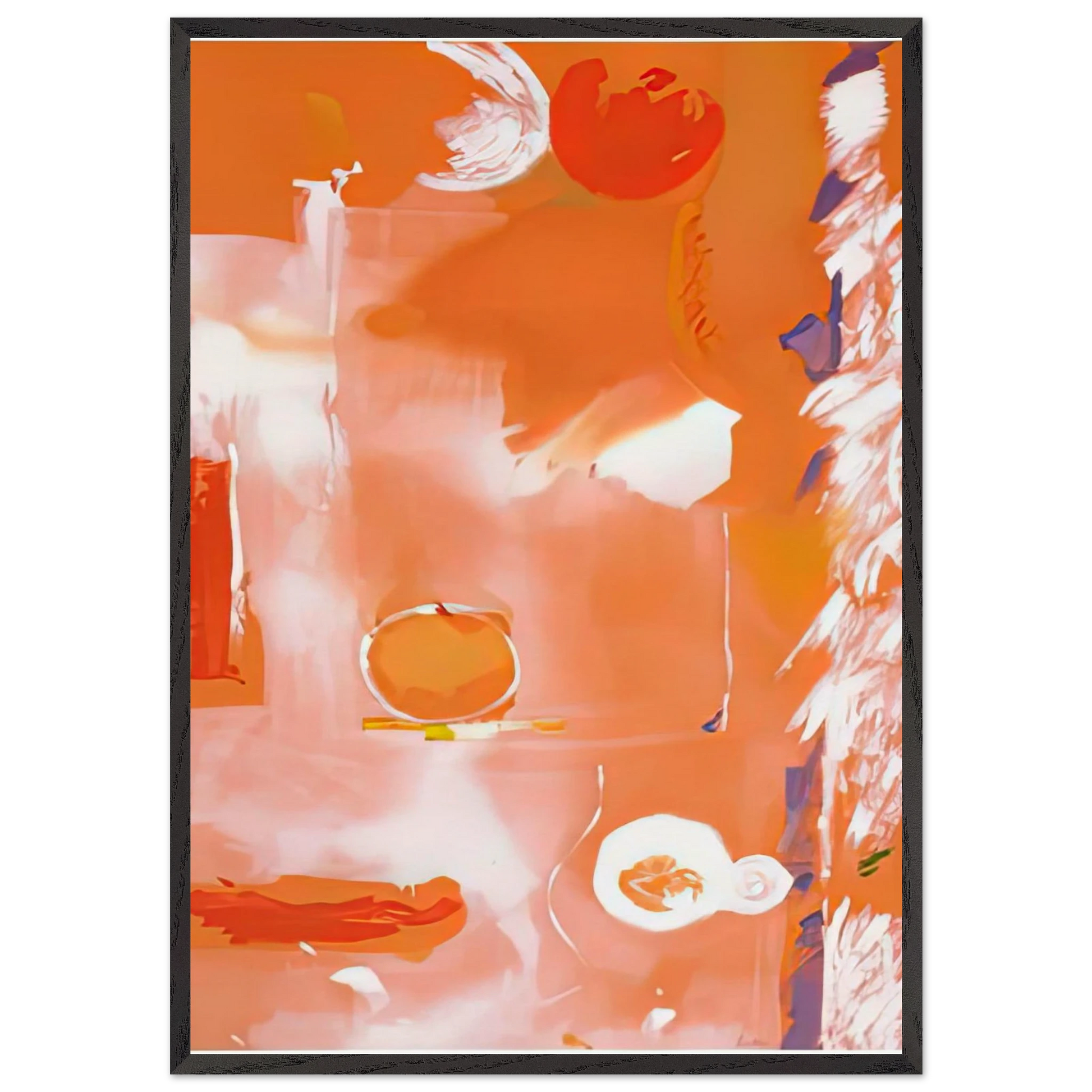 Seeing the Moon on a Hot Summer Day 1987- - Helen Frankenthaler Framed Art Print – Black Wooden Frame - Default Title - -Framed Art Print