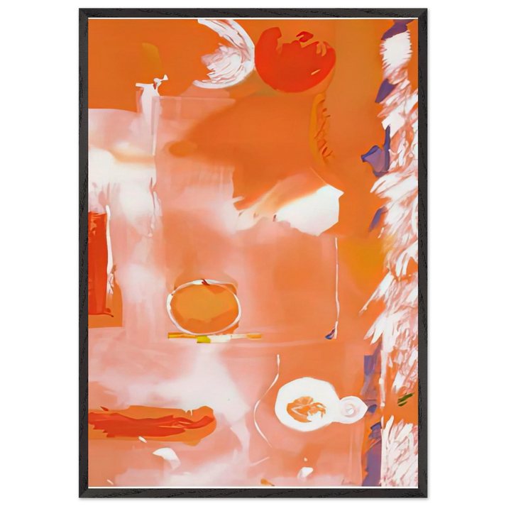 Seeing the Moon on a Hot Summer Day 1987- - Helen Frankenthaler 70x100 cm / 28x40 inches Framed Art Print – Black Wooden Frame
