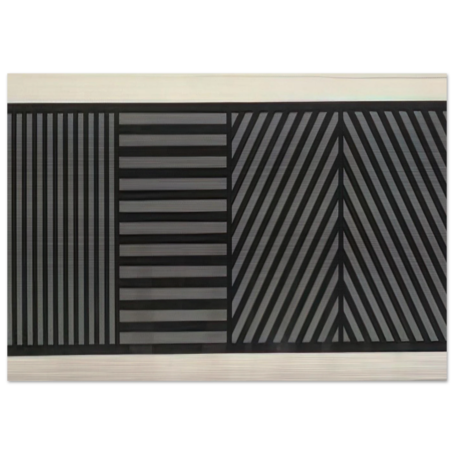 Bands of Lines One Inch Wide in Four Directions in Black and Gray - Sol LeWitt Brushed Aluminum Print - 70x100 cm / 28x40 inches | Sol LeWitt Aluminum Print | Sol LeWitt Prints