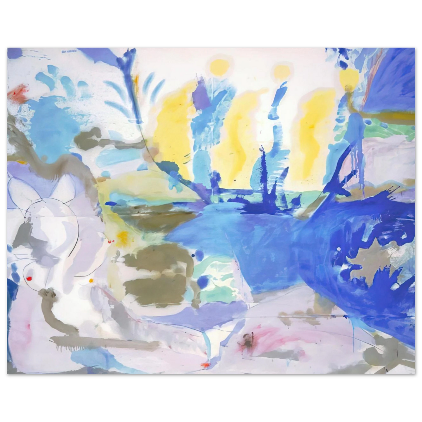 Helen Frankenthaler - Basque Beach - 1958 Wall art - 15x20 cm / 6x8 inches - Premium Wooden Framed Poster With Fine Art Paper - Wood frame