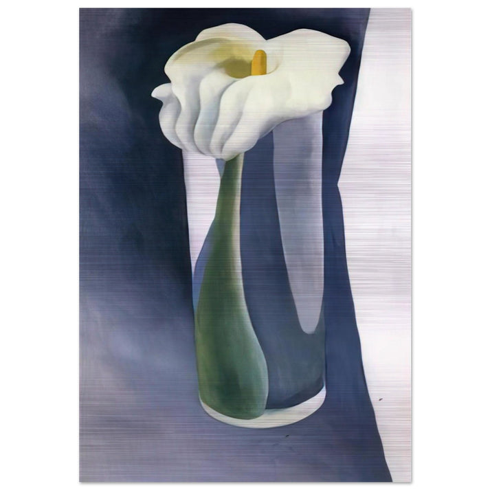 Calla Lily in Tall Glass - Georgia O'Keeffe Brushed Aluminum Print - 70x100 cm / 28x40 inches | Georgia O'Keeffe Aluminum Print | Georgia O'Keeffe Prints