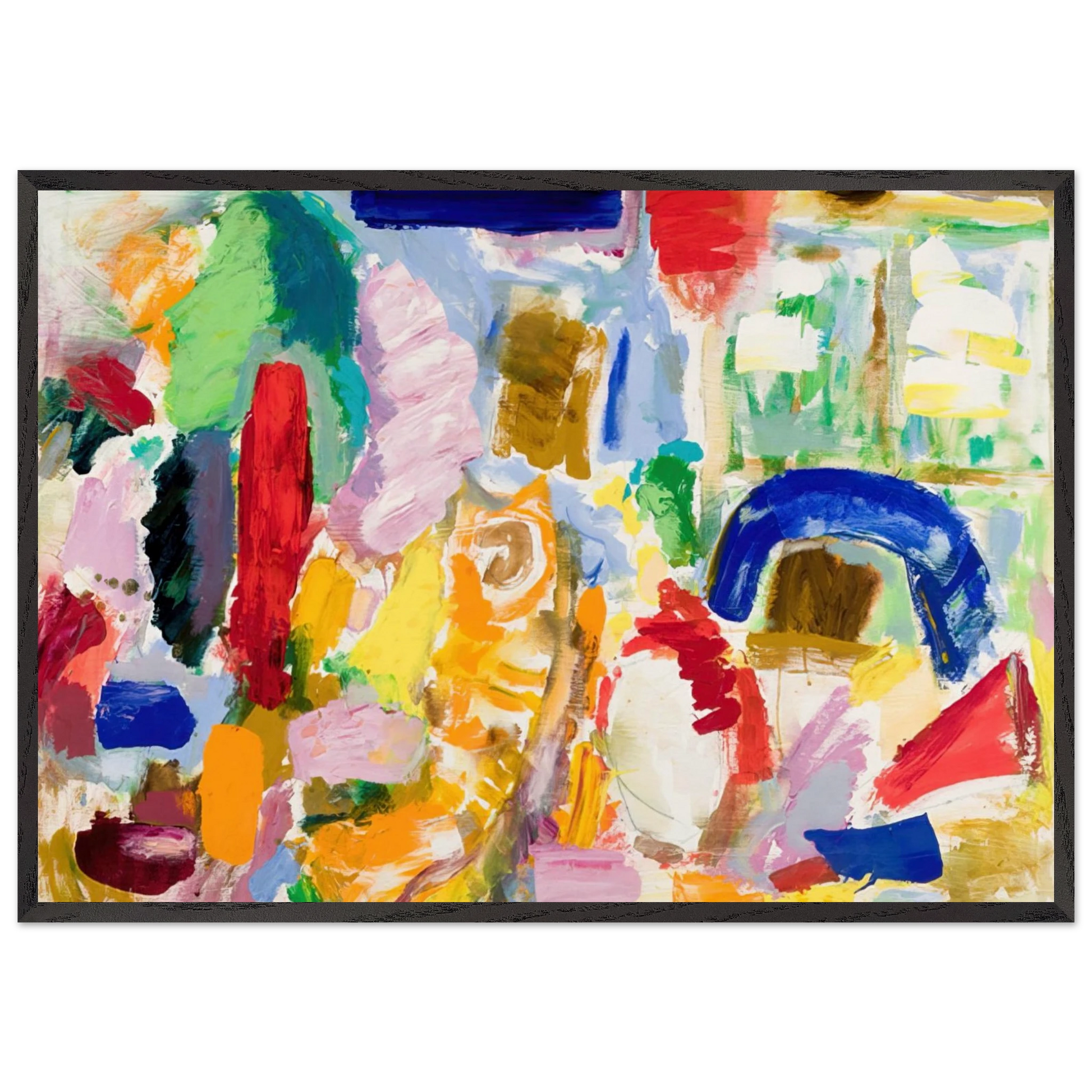 PAPER KITE BROWN HAT AND RED VASE 1987 - Taro Yamamoto Framed Art Print – Black Wooden Frame - Default Title - -Framed Art Print