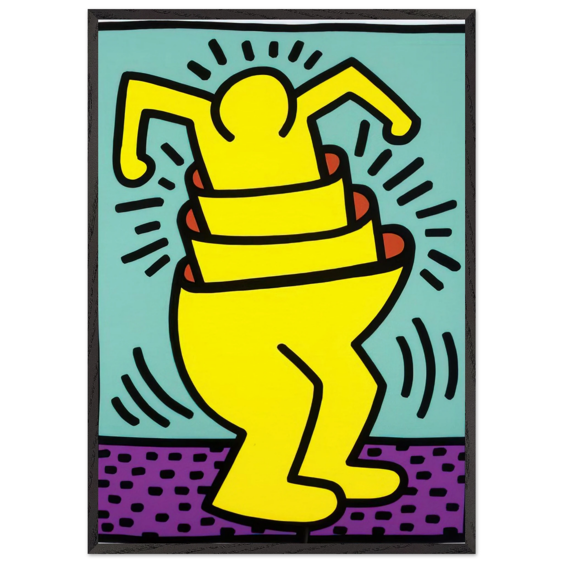 UNTITLED 1989 N1 - Keith Haring Framed Art Print – Black Wooden Frame - Default Title - -Framed Art Print