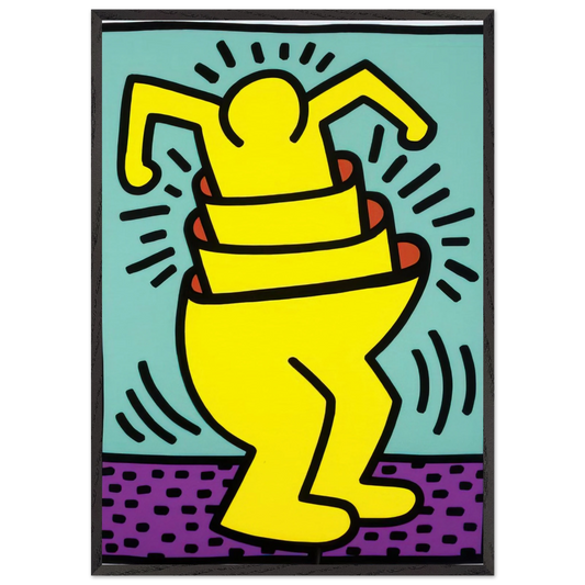 UNTITLED 1989 N1 - Keith Haring Framed Art Print – Black Wooden Frame - Default Title - -Framed Art Print