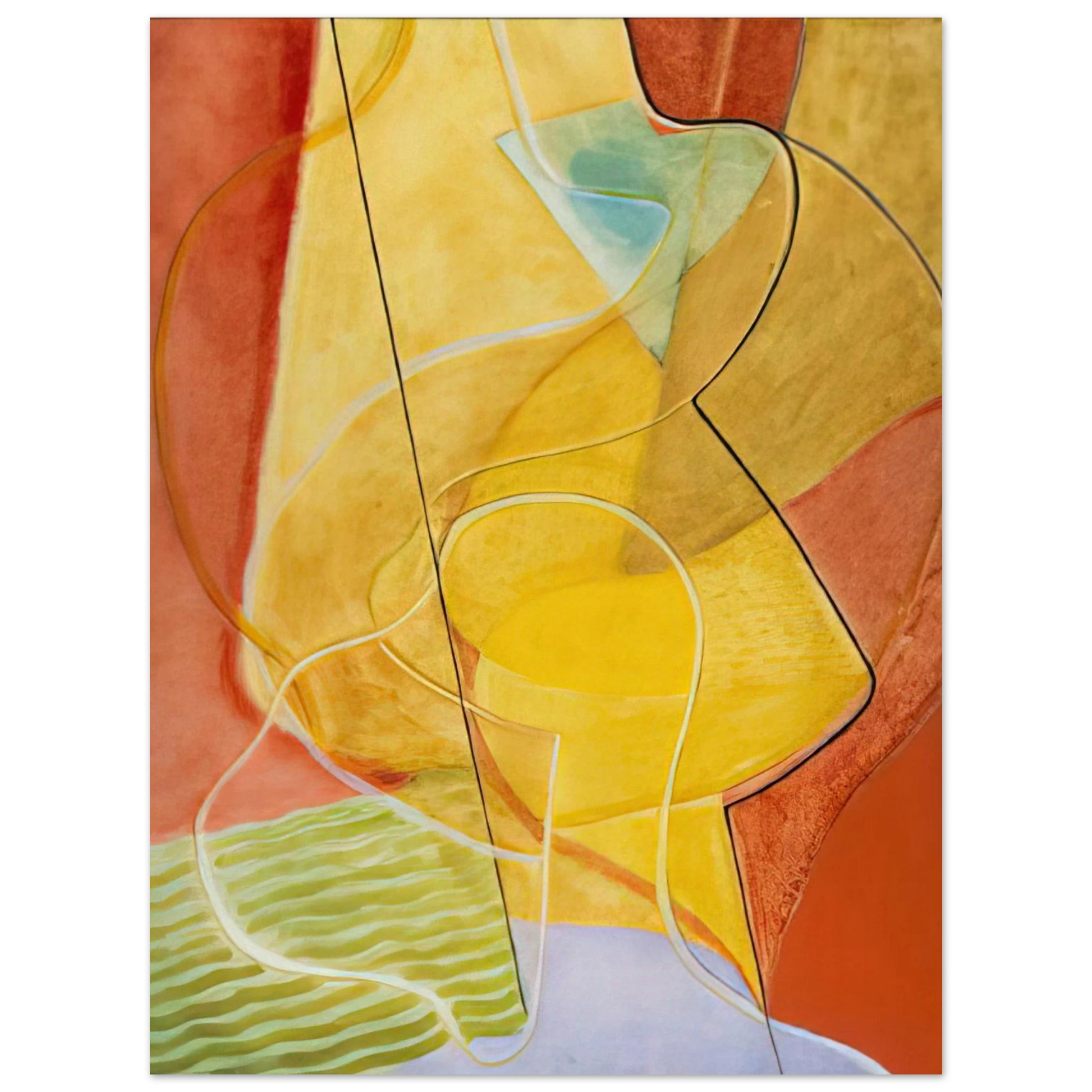 John Ferren - Composition aux Plais Jaunes - 1933 Fine Art Poster - Default Title