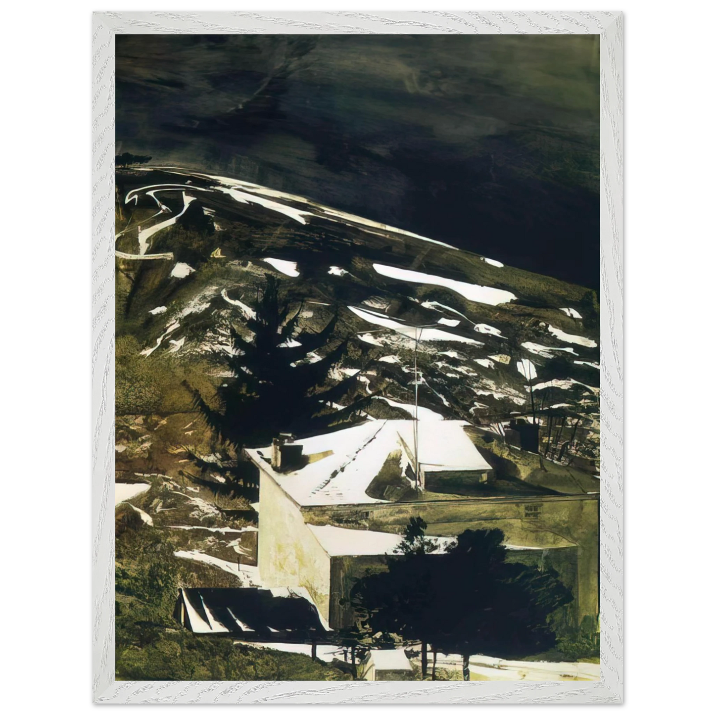 Andrew Wyeth - WOLF MOON 1975 Wall Art - 30x40 cm / 12x16 inches - Premium Wooden Framed Poster With Fine Art Paper - Black frame