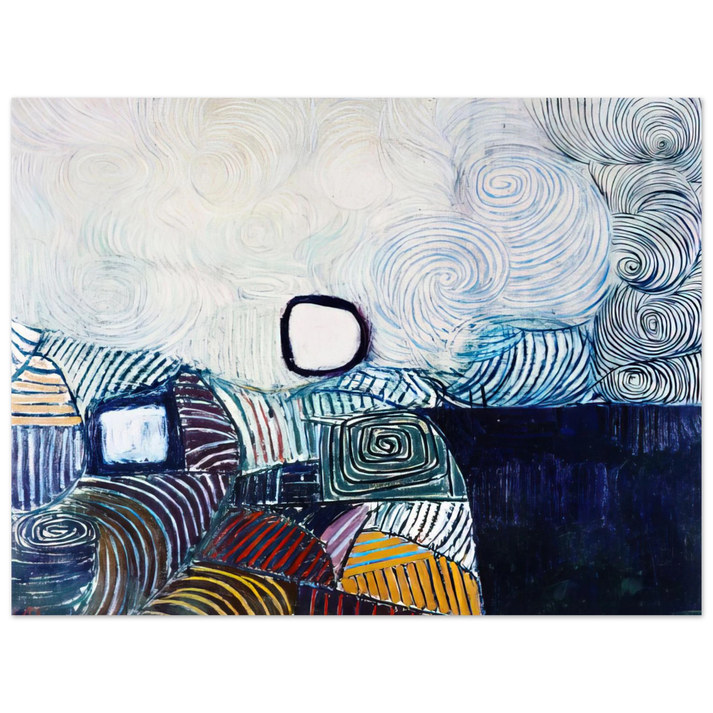 Victor Pasmore - Spiral Development in Green Violet Blue  Gold - 1951  75x100 cm / 30x40inches Fine Art Poster